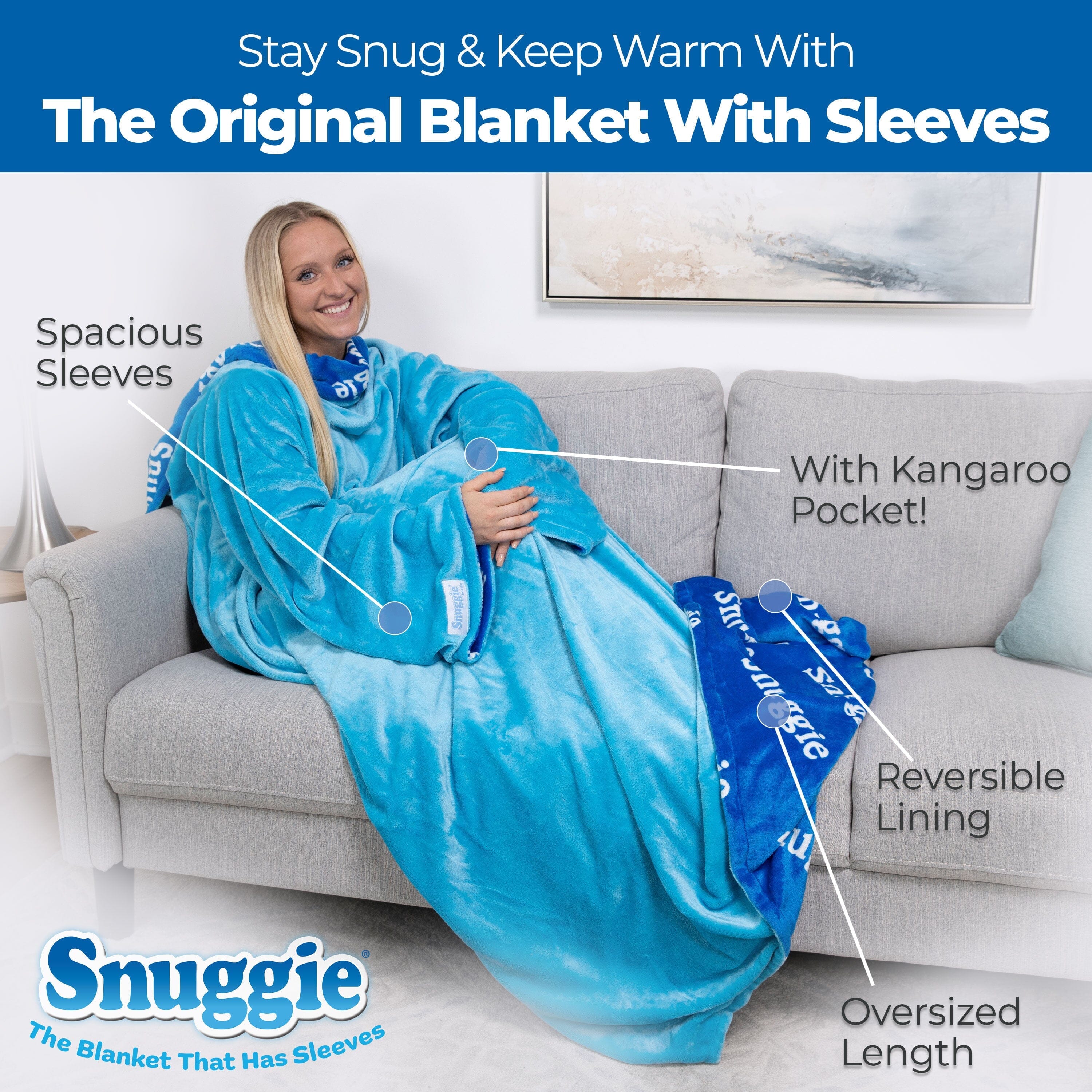 Reversible / Blue and Snuggie Logo