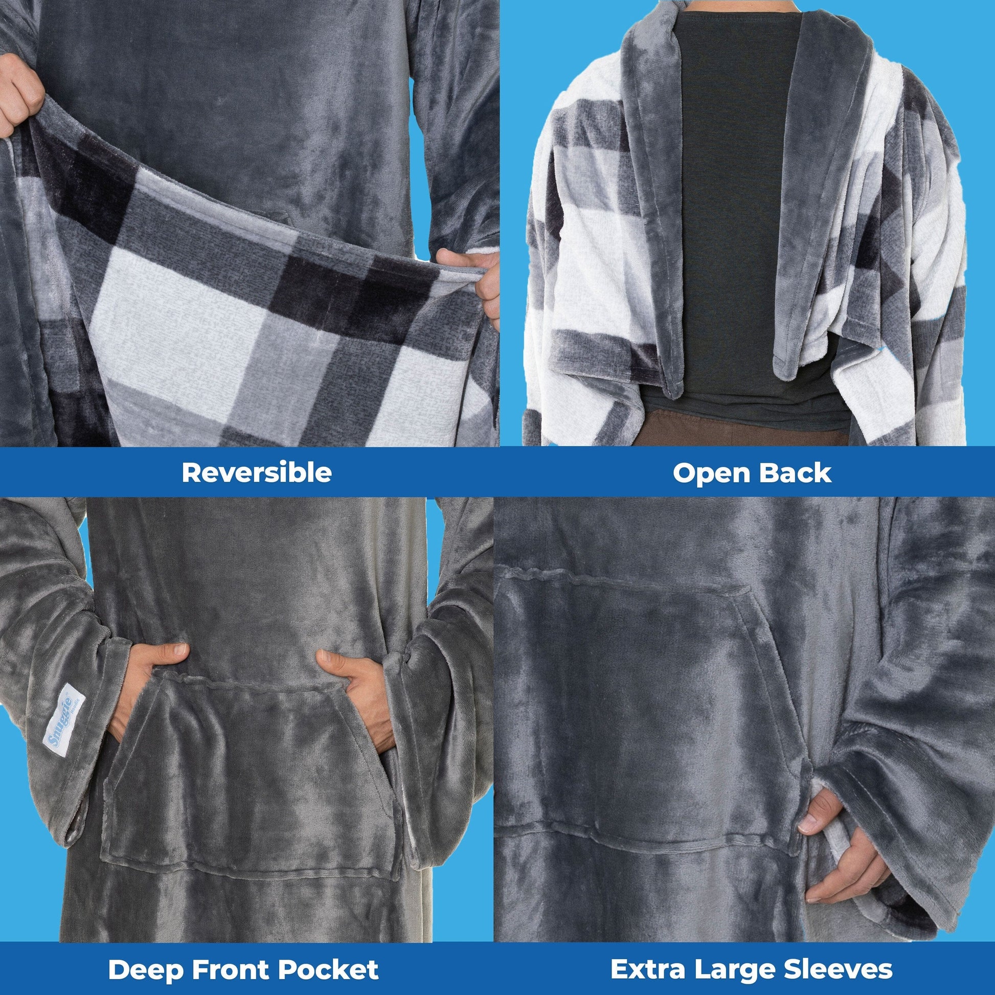 Reversible / Grey and Plaid