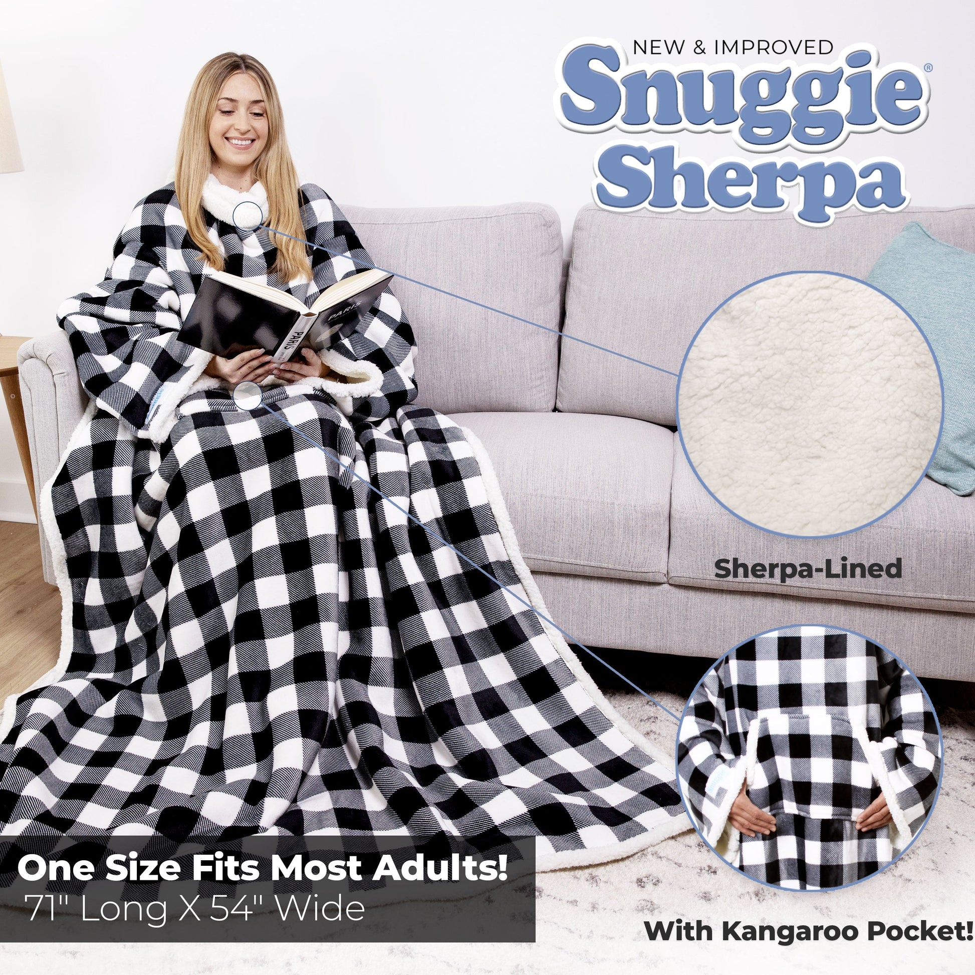 Sherpa / White and Black Plaid