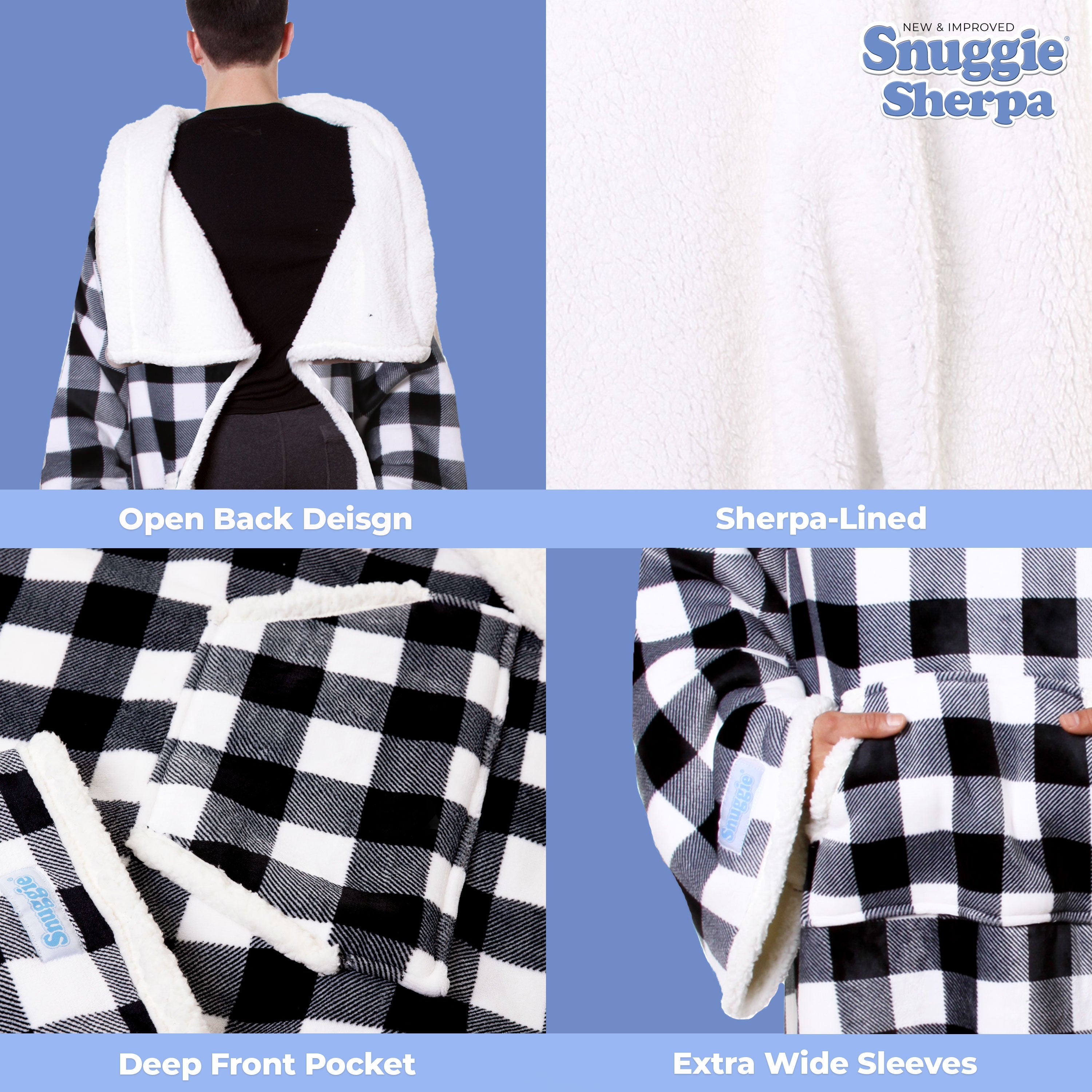 Sherpa / White and Black Plaid