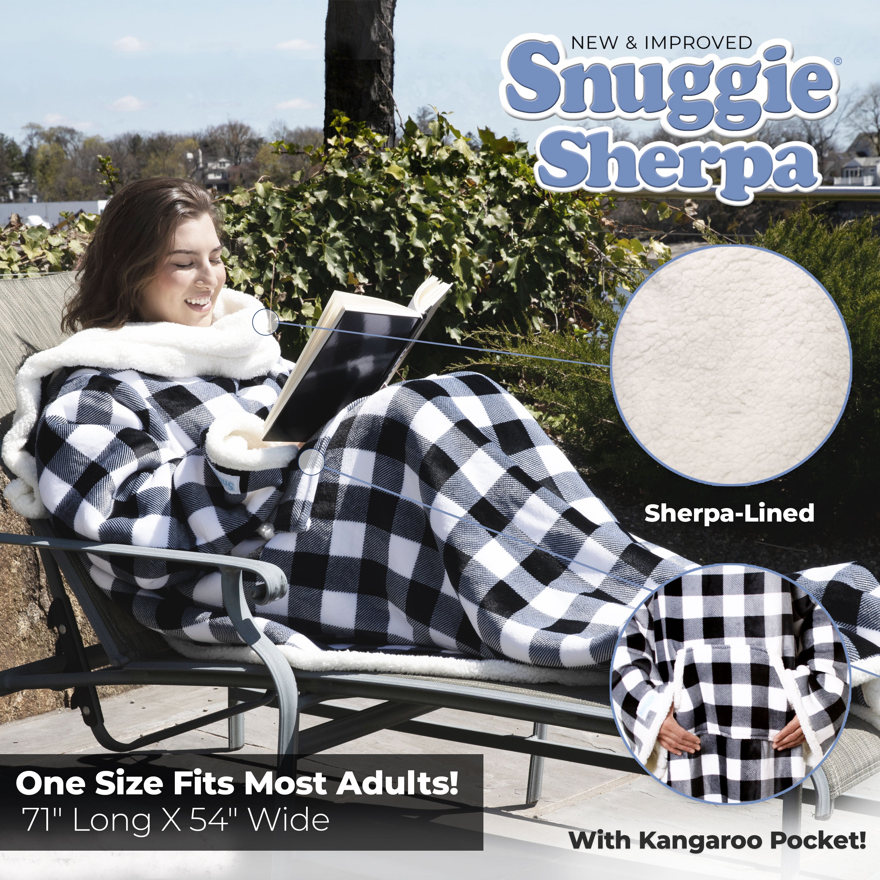 Sherpa / White and Black Plaid