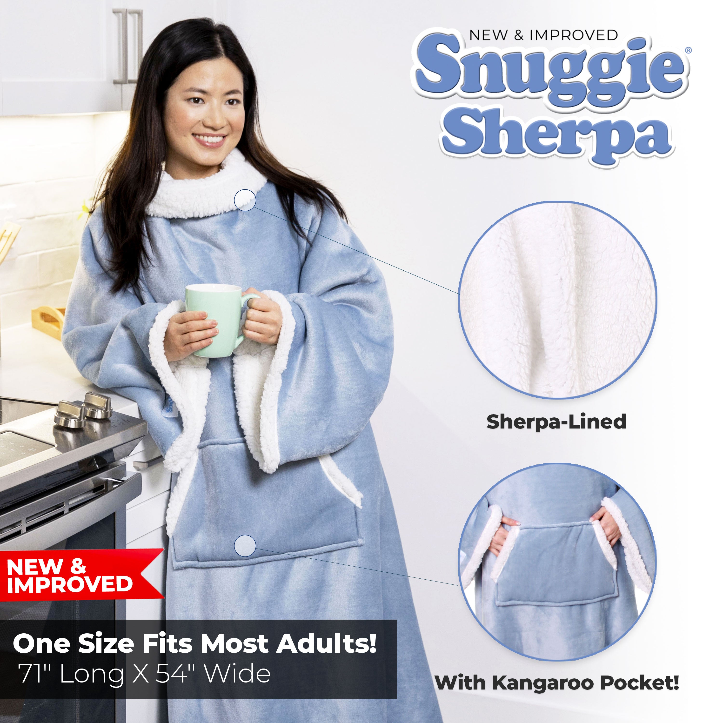 Snuggie Sherpa-The Original Wearable Blanket That Maroc